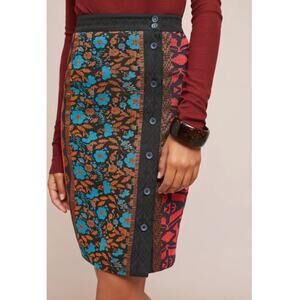 Anthropologie Dolan Left Coast Collection Jacquard Skirt Mixed Print Size Small